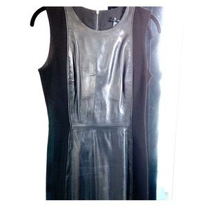 Black aqua tank dress with leather